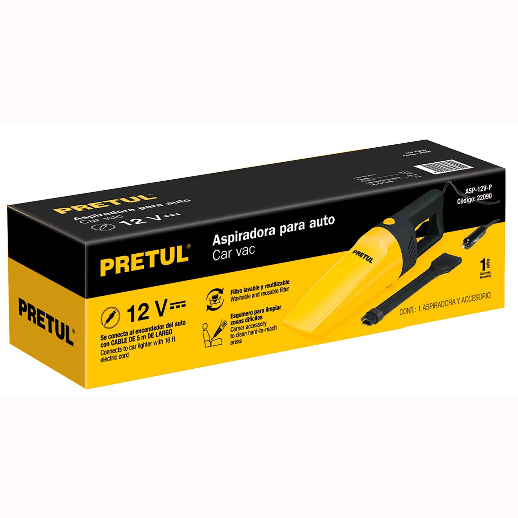 Aspiradora para auto de 12 volts Pretul