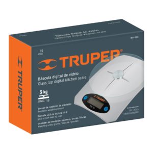Báscula digital base de vidrio para cocina capacidad 5kg