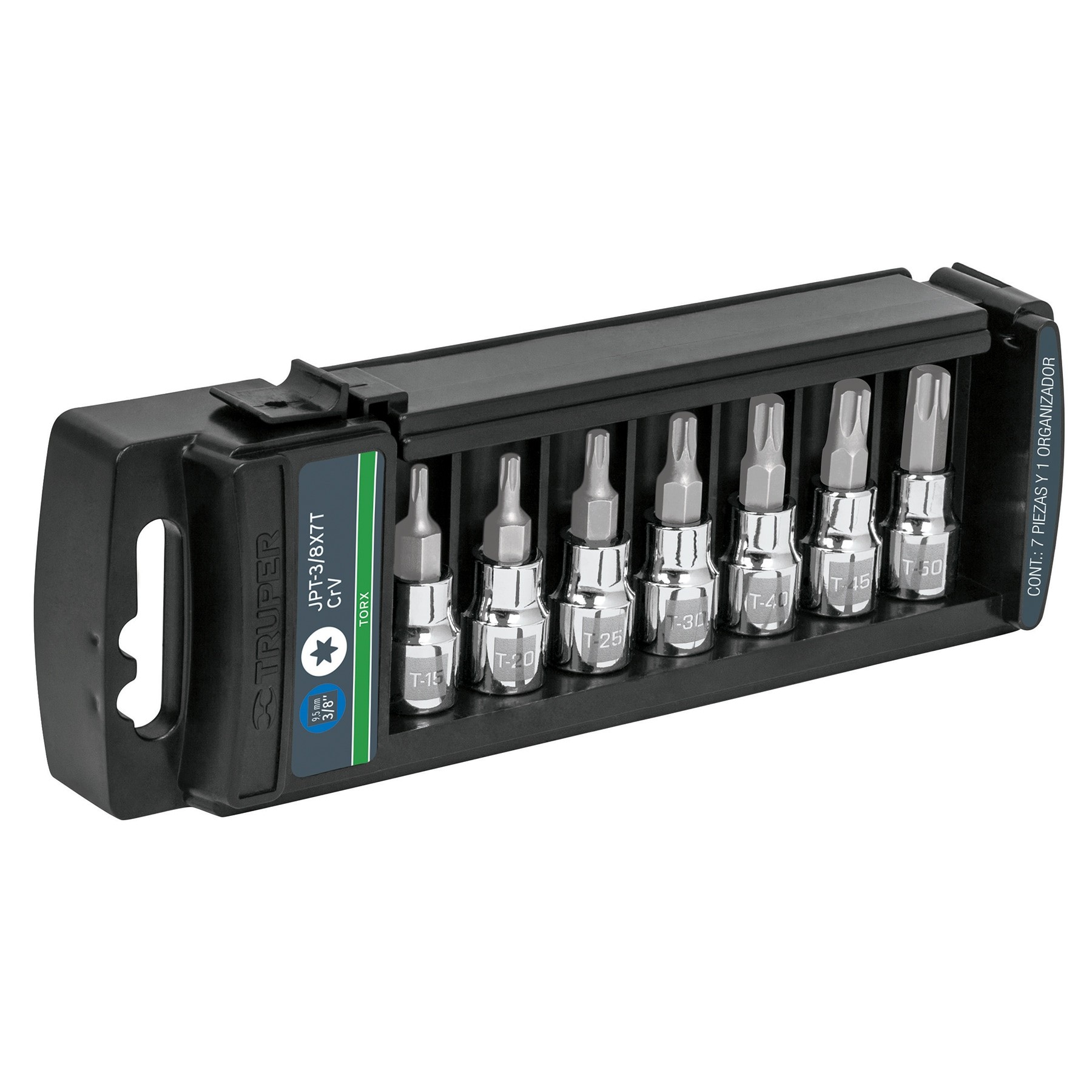 Juego de Copas, punta Torx, cuadro 3/8″, 7 piezas
