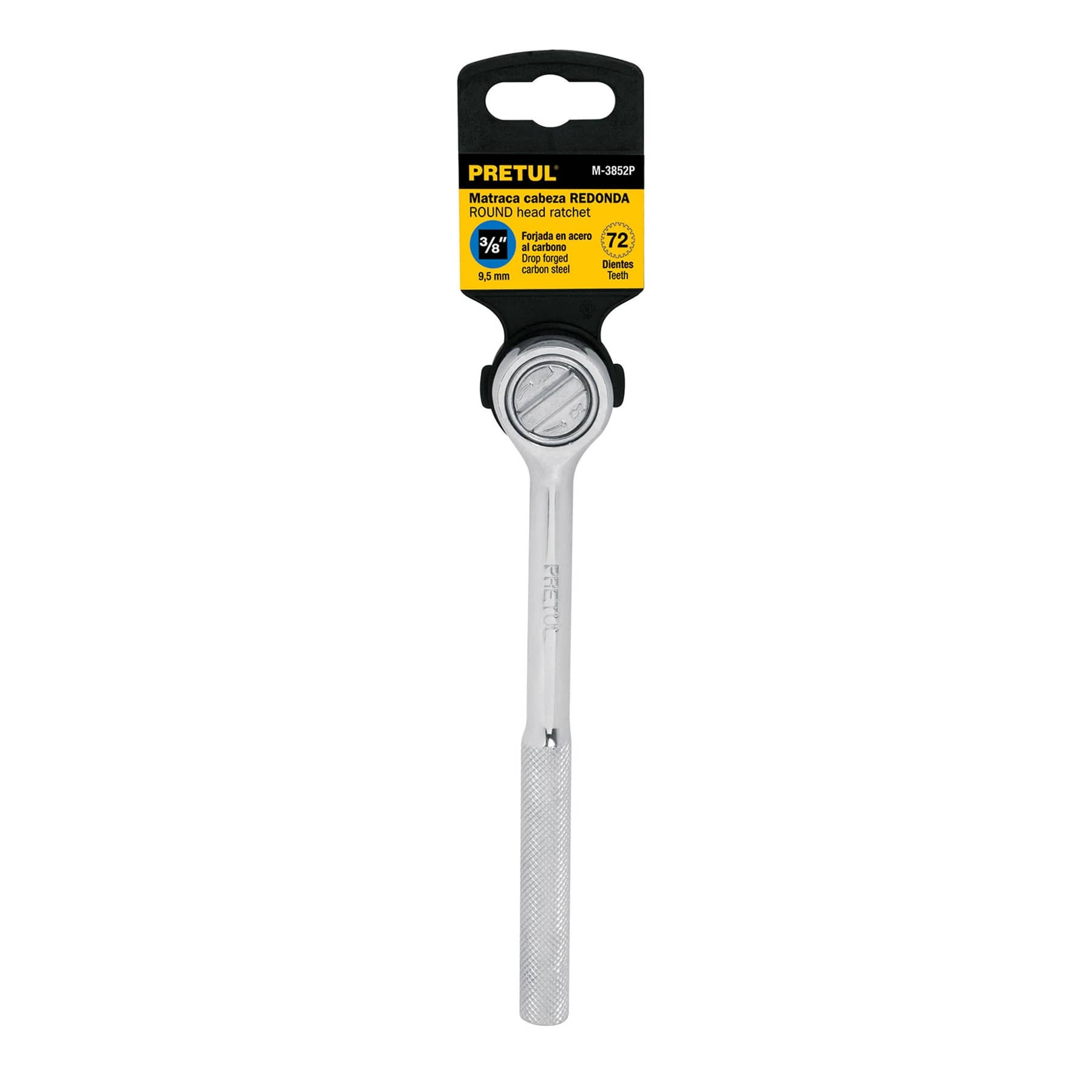 Ratchet cabeza redonda, cuadro 3/8″, Pretul