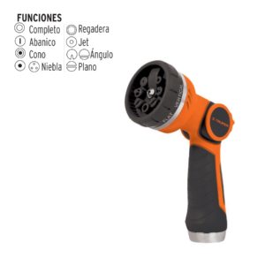 Pistola para riego plástica 7 funciones